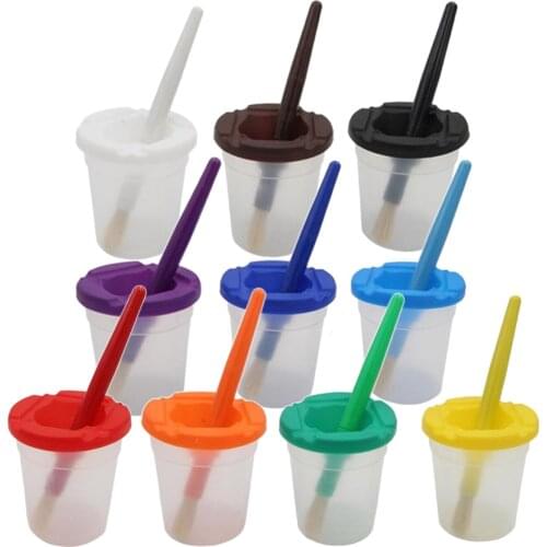 10 Pieces Painting Cup Brush Holder Painter Tools No Spill Mes