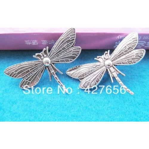 15pcs Filigree Antique Silver tone Dragonfly Slide Beads Connector Pendant Charm Finding,Fit Bracelet Necklace,DIY Accessory
