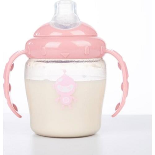 260ml Baby Training Drinking Cups Infant Kettle Printed Duckbill Double Handles Cup Dual Handle Drinking Cup Feeding BPA Free
