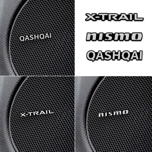 4pcs 3D aluminum speaker stereo speaker badge emblem Sticker for Nissan Nismo QASHQAI X-TRAIL X Trail accessories car styling