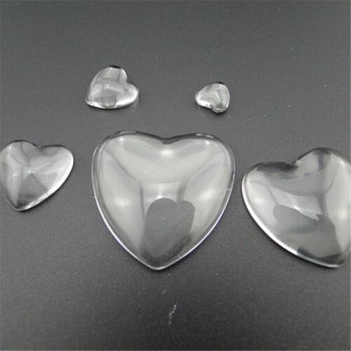 5 Piece Heart Shaped Glass Cabochon Dome Tile Seal DIY Photo Craft Findings Jewelry Making Decoration Accessories 10-30mm