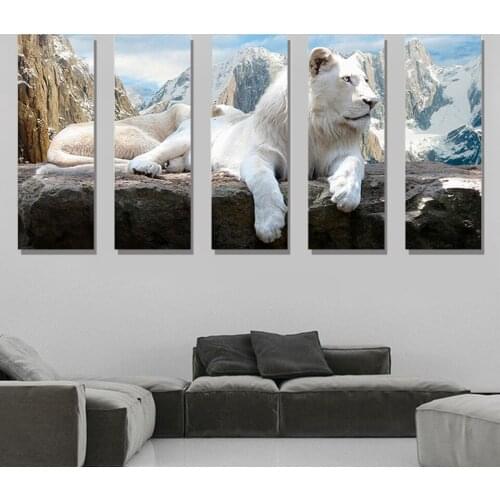 5D DIY Diamond Painting Snow Mountain Lion Cross Stitch Multi-picture Diamond Embroidery White lion Rhinestones Mosaic Painting