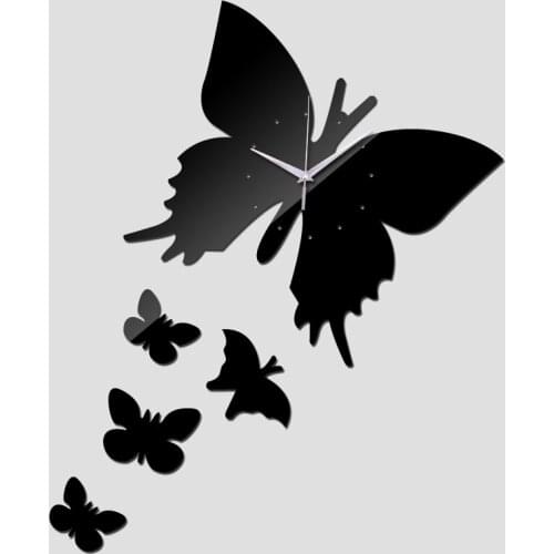 2019 promotion acrylic stick Modern DIY wall clock mirror 3d crystal real clocks black watches Living Room