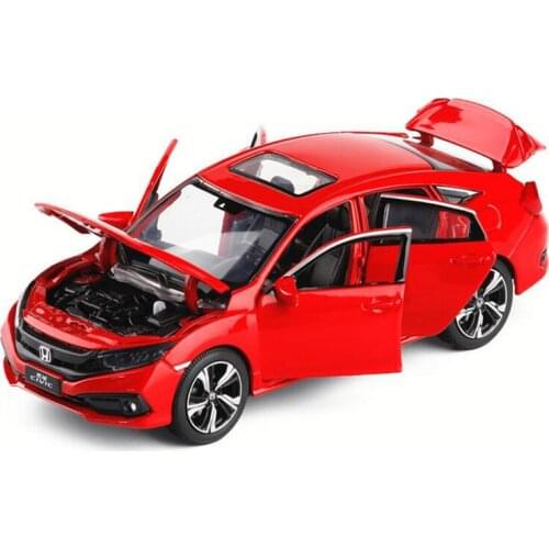 1:32 Honda Civic Car Zinc Alloy Toy Car Metal Diecast Vehicle Sound Light Cars Collection Model Children‘s Gifts Toys For Boys