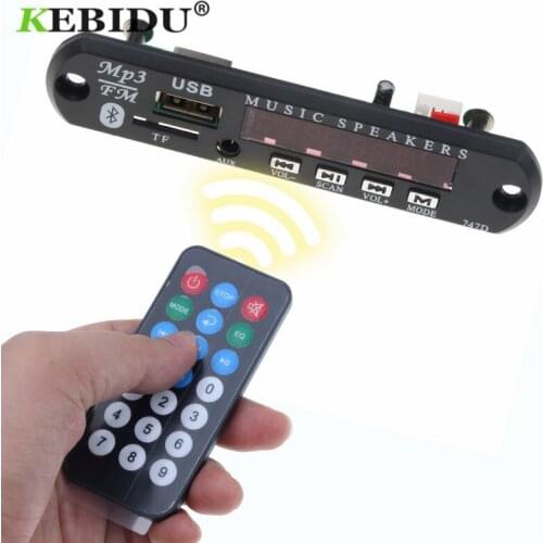 Kebidu Car USB Bluetooth MP3 Player Decoder Board Module with Remote Control USB FM Aux Radio for Car Compatiable for 5-12V