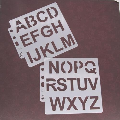 Alphabet Letters DIY Layering Stencils Wall Painting Scrapbooking Coloring Embossing Crafts Album Decor Paper Card Template Tool
