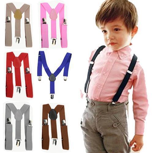 Children Kids Boys Girls Y-Back Suspenders Elastic Adjustable Clip-Ons Braces