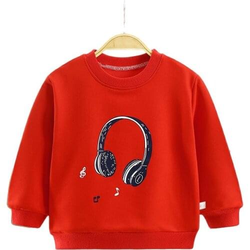 Childrens Sweater Hoodie Spring 2021 New Boys and Girls Round Neck Sweater Big Kids Cartoon Fashion Casual Hoodie Upsurge