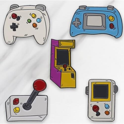 5styles Game machine Enamel Brooches Childhood Memorized Pins Denim clothes bag Mini Cartoon Jewelry Gift for friend