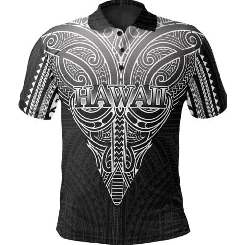 Hawaii Polo Shirt Triangle Polynesian Pattern 3D Printed Polo Shirt Men Women Short Sleeve Summer T-shirt