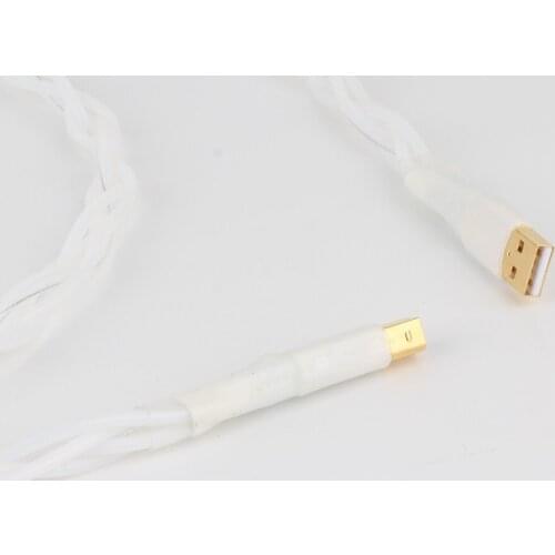 HC006 Pure silver usb cable decoder hifi fever USB (A - B) line DAC data cable audio usb hifi cable