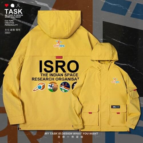 ISRO indian india men jacket hooded streetwear top mens new mens fashion long sleeve trench coat men casual clothes autumn