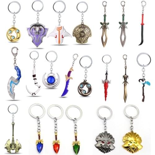 Hot Online Game Dota 2 Juggernaut Yurnero Jugg Shield Mask Alloy Key Chain Key Ring 2Pendant 30 Style