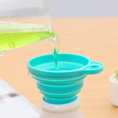 Small Silicone Foldable Oil Funnel Soft Mini Funnel Scalable Kitchen Funnel Liquid Funnel For Bottle Collapsible Funnel