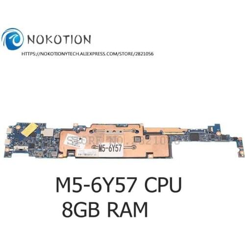 NOKOTION For HP EliteBook Folio G1 X2 1012 Laptop Motherboard M5-6Y57 CPU 8G RAM 850909-501 850909-001 850909-601 6050A2776001