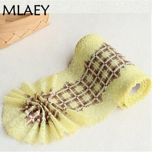 MLAEY 2Yards Lemon Exquisite Elastic stretch Lace Trim High Quality Lace Fabric DIY Craft&Sewing Dress Clothing Accessories