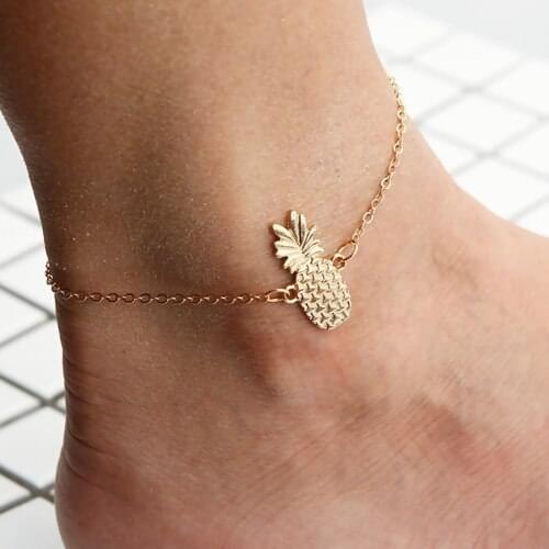 Fashion Elegant Anklet Pineapple Fruit Charm Ankle For Women Beach Foot Jewelry Leg Chain Ankle Bracelets Women Accessories