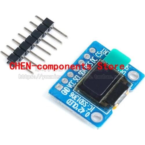0.42 Inch SSD1306 OLED Display Screen LCD Module White IIC/SPI Interface LCD Display Module 72*40