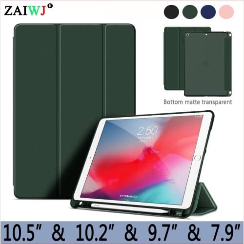 NEW 2019 Pencil Case for iPad 10.2 7th Cover 2018 9.7 inch 6th 5th generation Air 3 2 1 Pro 10.5 mini 4 5 Smart Sleep Wake shell