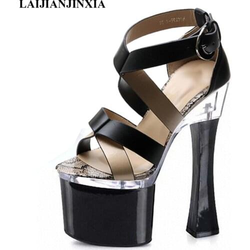 New hot style summer womens shoes, 18cm thick bottom waterproof platform with fish-mouth sandals, nightclub Dance Shoes