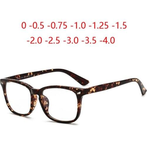 Rice Nails Anti-blue Light Square Computer Glasses Women Men Short-sight Eyewear PC Prescription Eyeglasses 0 -0.5 -0.75 To -6.0