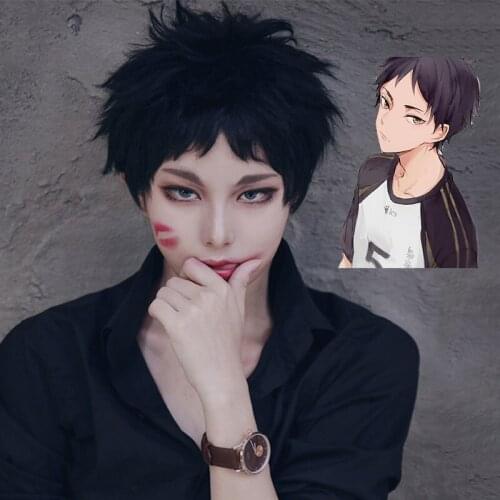 Keiji Akaashi Cosplay Wig Haikyuu!! To The Top Fukurodani Academy Heat Resistant Short Black Wig Cosplay Costume Jersey Uniform