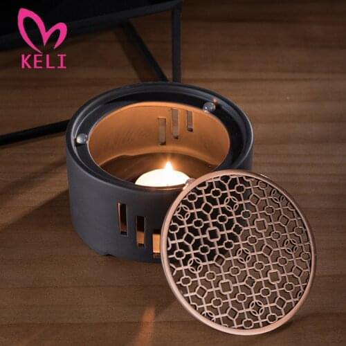 Japanese Style Candle Heating Base Tea Warmer Kungfu Tea Ceremony Ceramic Boiled Flower Tea Heater Pot Warmer Insulation Base
