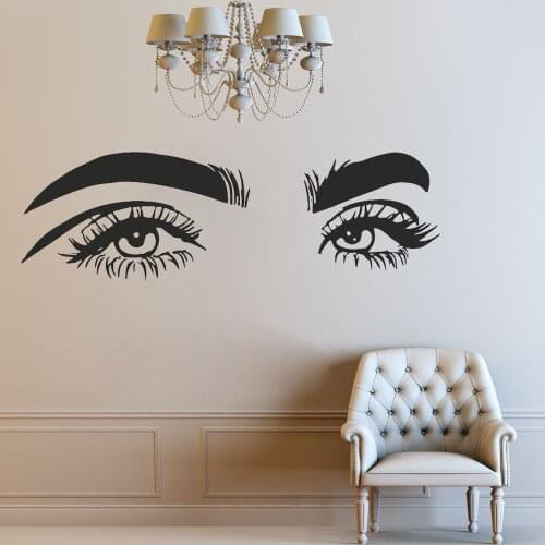 Eyelash Wall Decal Art Wall Sticker Room Decoration Beauty Salon Eyelashes Girls Room Self Adhesive Tattoo Removable B443