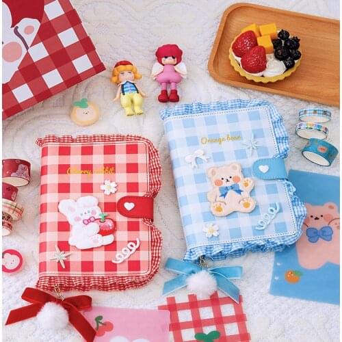 SKYSONIC Kawaii Loose-Leaf Spiral Diary Notebook Journals Bullet Agenda Splendid Sets Bear Cherry Statioery Set Birthday Gift