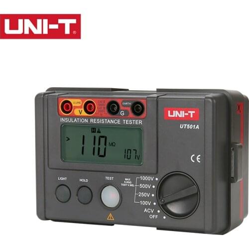 UNI-T Insulation Resistance Tester UT501A 2000 Count LCD Display Overload Indication Backlight AC voltage measurement