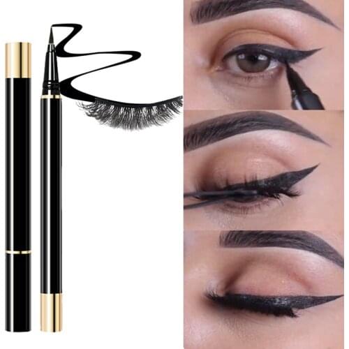 Magic Eyelashes Self Adhesive Liquid Eyeliner Pen Glue-Free Magnetic-Free Makeup Eyelashes Tools Waterproof Eye Liner Pencil