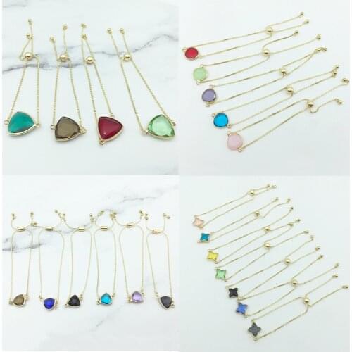 Wgoud 28 Styles High Quality Stone Chain Adjustable Charm Bracelet New Design Fashion Bangle for Women Bridal Jewelry