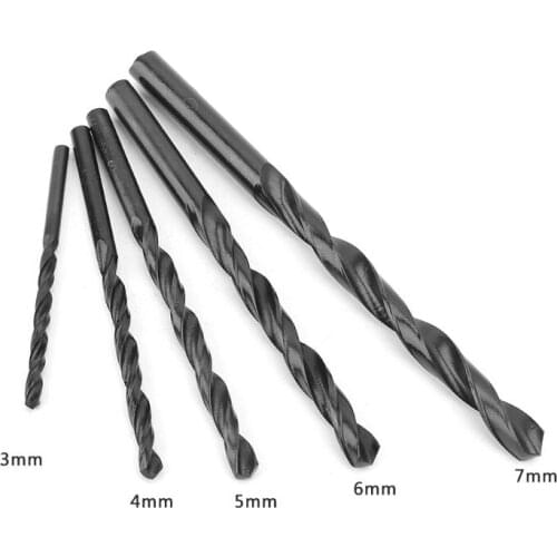 10pcs HSS 4241 High Speed Steel Twist Drill Bit Black Straight Shank 3 4 5 6 7mm