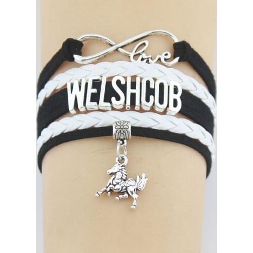 10PC/lot Infinity Love Welshcob Horse Charm Wrap Bracelets Horses Braid Charms Bracelet Gifts For Women & Men Bracelets Jewelry