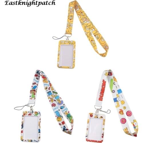 12pcs/lot E2903 Cartoon Necklack Lanyard Key Gym Strap Multifunction Mobile Phone Decoration With Card Holder Cover