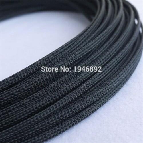 5/10/50/200 Meters Black - High quality 4mm Braid PET Expandable Sleeving High Density Sheathing Plaited Cable Sleeves