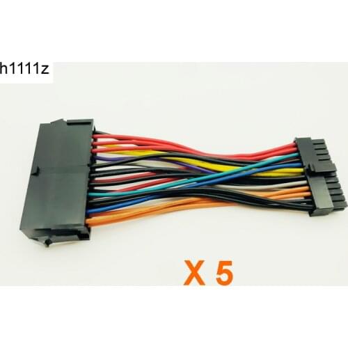 5PCS 14cm ATX PSU Standard 24Pin Female to Mini 24P Male Internal Power Adapter Converter Cable Wire for DELL 780 980 760 960 PC