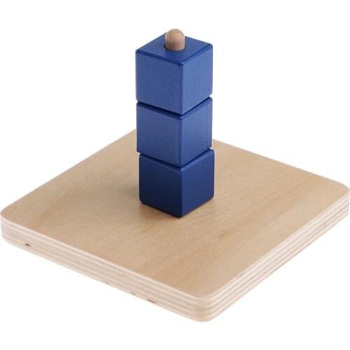 Wooden Montessori Cubes On Vertical Dowel Children Early Educational Toys