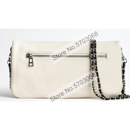 Elfstyle Ladies Applique Patchwork Chain Shoulder Messenger Bag With Two Chains