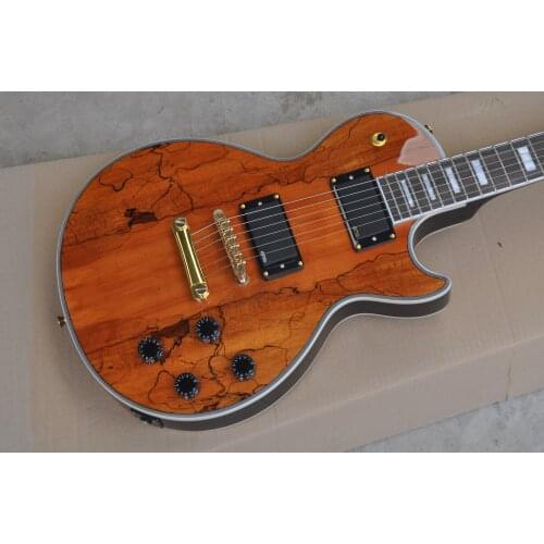 New style custom Electric Guitar Mahogany body guitar decaying wood guitar, gold hardware log color guitar in stock 62