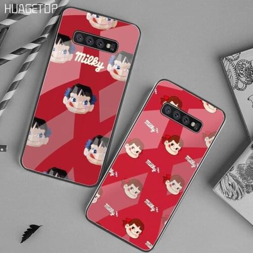 HUAGETOP Fujiya Milky Peko chan Soft Phone Cover Tempered Glass For Samsung S20 Plus S7 S8 S9 S10 Plus Note 8 9 10 Plus
