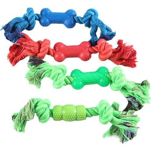 Pet Supply High Quality Pet Dog Toys Soft Plastic Bone Shape Rope Puppy Teath Cleaning Outdoor Fun Training Chew Toys для собак