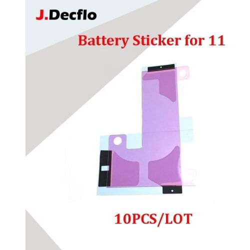 JDecflo 10Pcs/Lot Battery Sticker Adhesive For iPhone 11 11Pro Max Tape Double Pull Trip Glue Strip Sided Replacement Parts