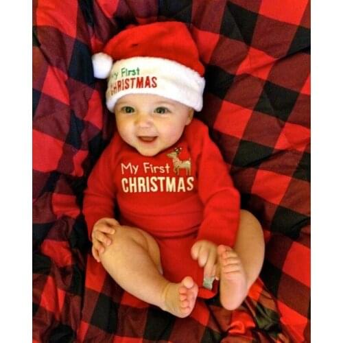 Halloween Christmas Clothes MY 1st Baby Boy Girl Long Sleeve Bodysuit Letter Pumpkin Print Solid Jumpsuit Clothes Outfits 0-18M