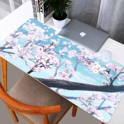 Mouse Pad Xxl Spring Peach Blossom Pink Gaming Carpet Table Mat Notebook Keyboard Computer Mouse MousePad Pc Anime