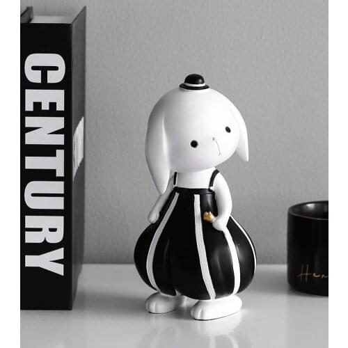 Creative resin rabbit ornaments car desktop indoor wine cabinet TV cabinet living room home decoration