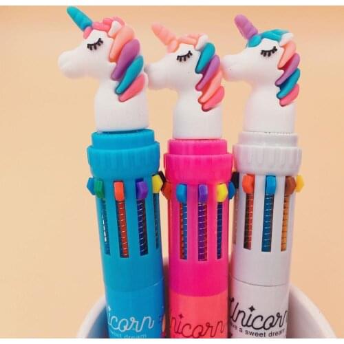 Dream Unicorn 10 Colors Chunky Ballpoint Pen School Office Supply Gift Stationery Papelaria Escolar