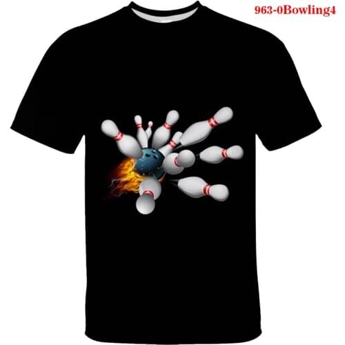 Bowling ball Fashion 3D Printed T Shirt Summer Style cartoon t shirts Children Short Sleeve Boy girl Kids Casual Top Tees