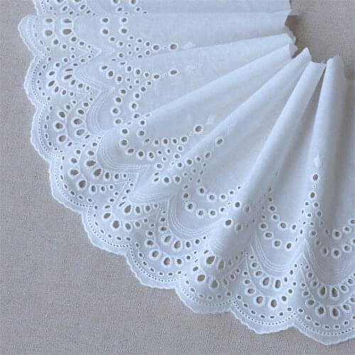 New Off-white Cotton Cloth Delicate Embroidered Lace Trim DIY Lace Fabric Clothes Home Textile Accessories 23cm 3Yds/lot