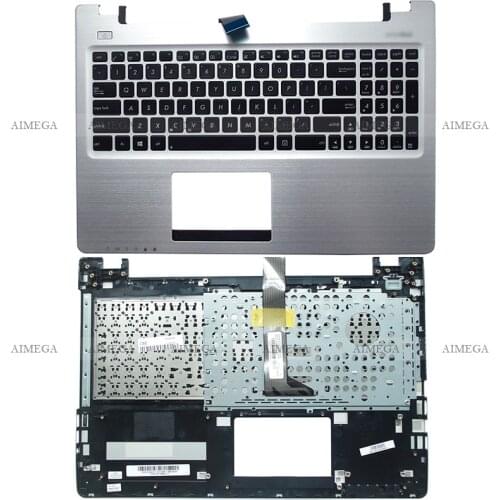 NEW Laptop For Asus K56 K56C K56CB K56CM K56CA A56 A56C S56C S56 R505C S550C Palmrest Upper Case US Keyboard Silver